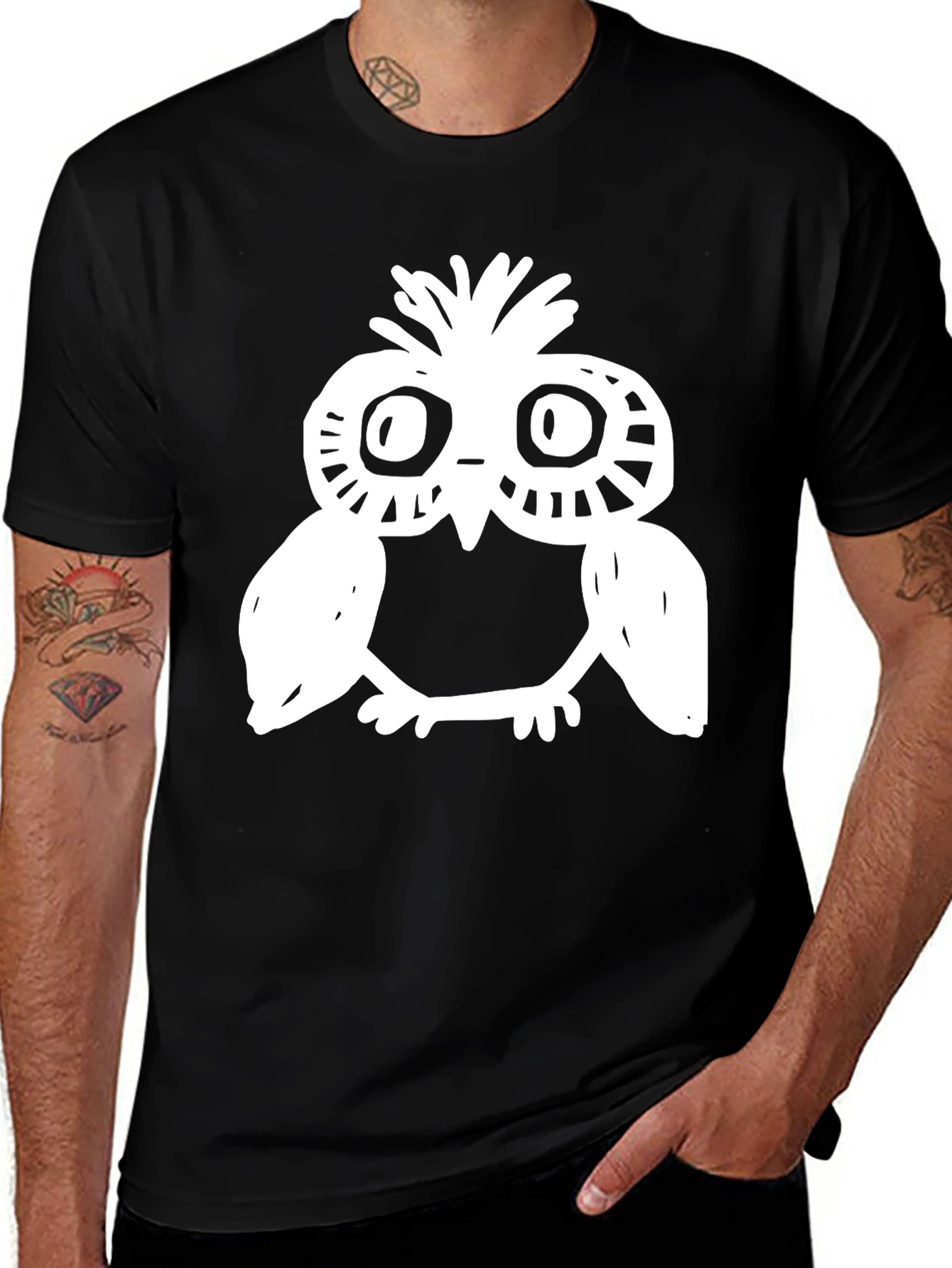 Owl Graphic Black T-Shirt