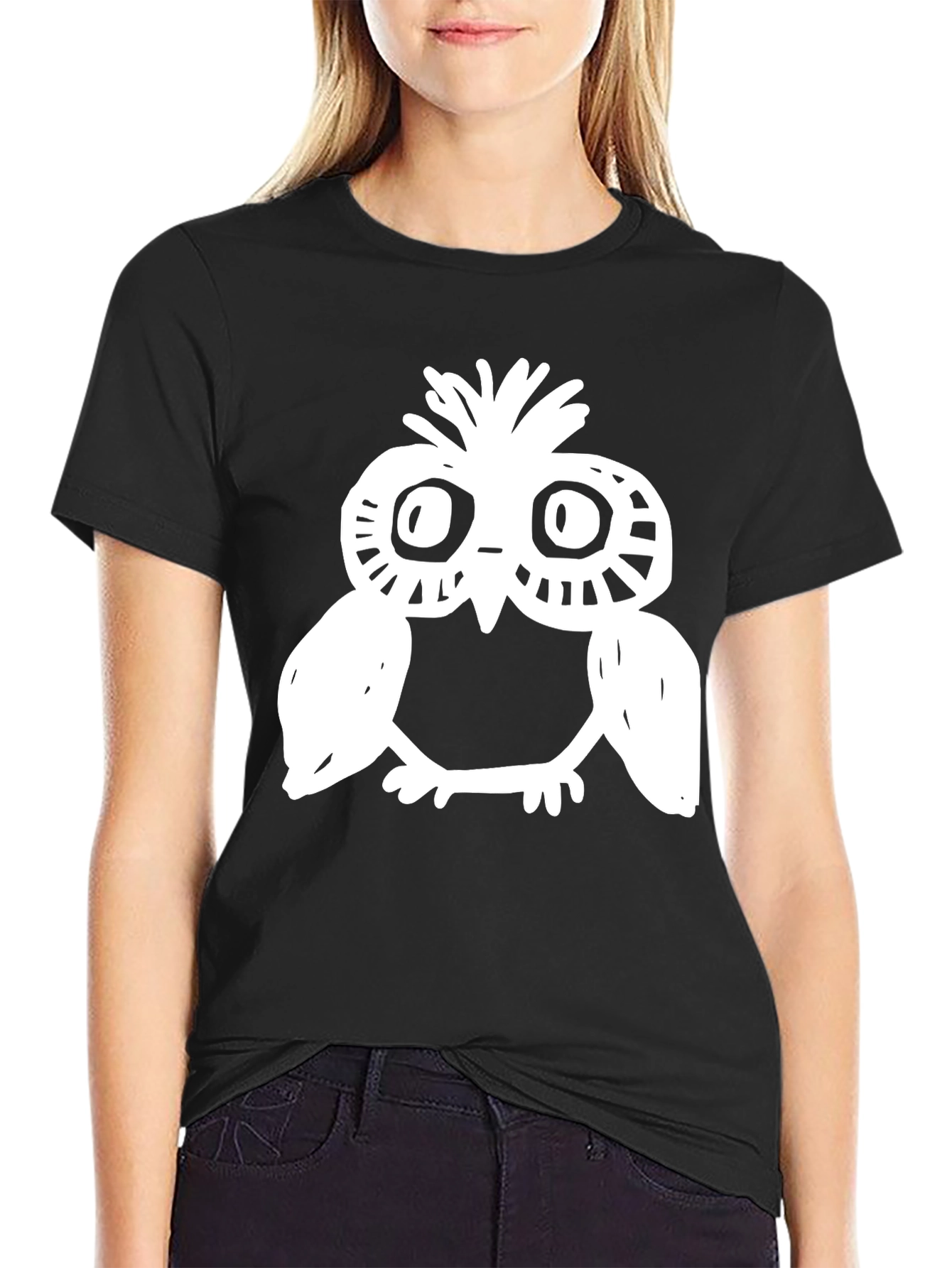 Owl Graphic Black T-Shirt