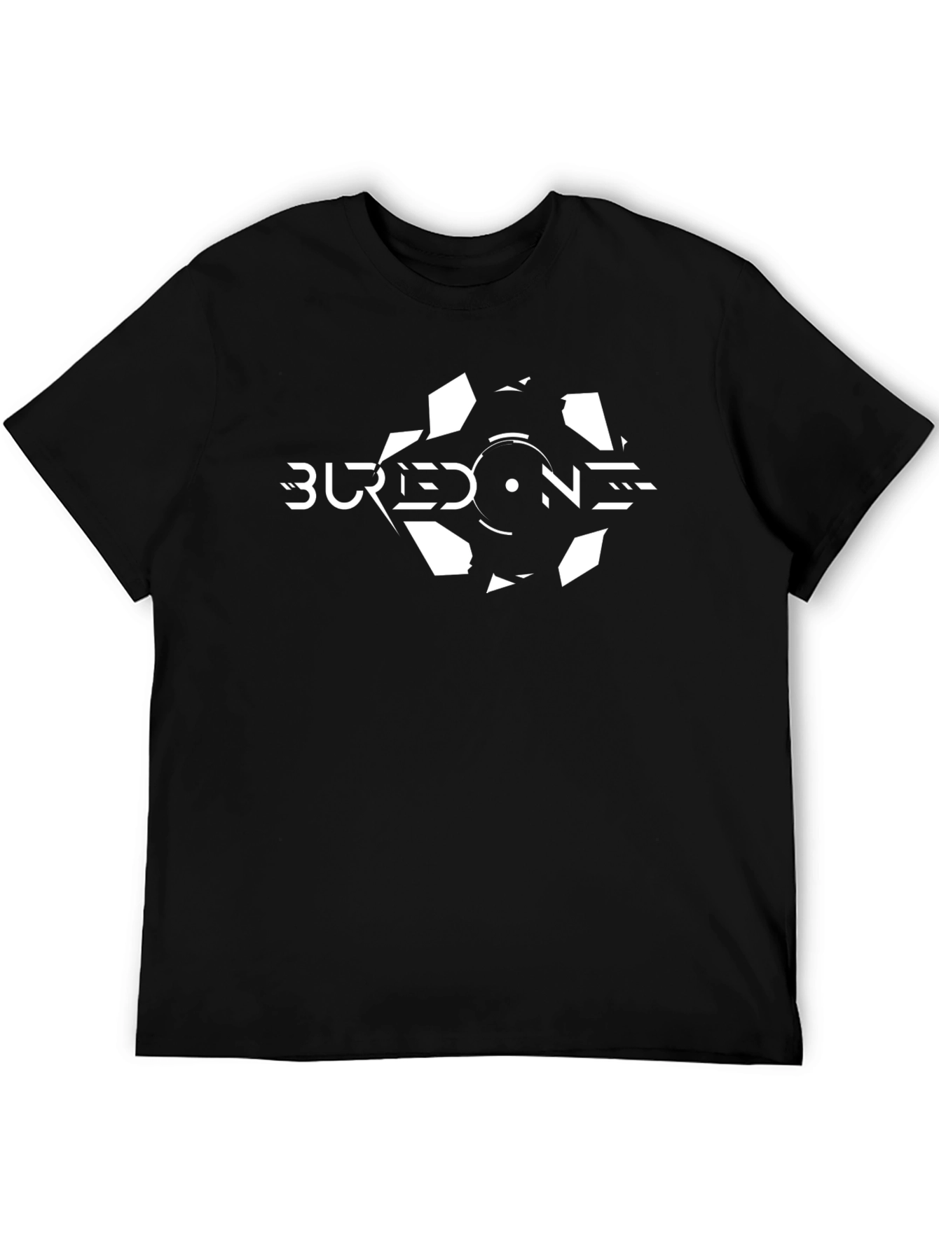 BUREDONE Black Graphic Tee - Modern Style