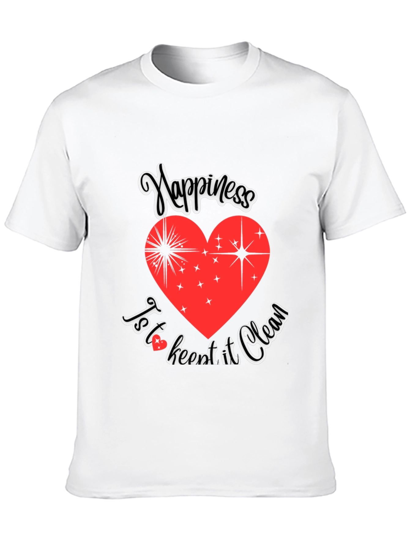 Happiness Clean Heart Black Graphic Tee