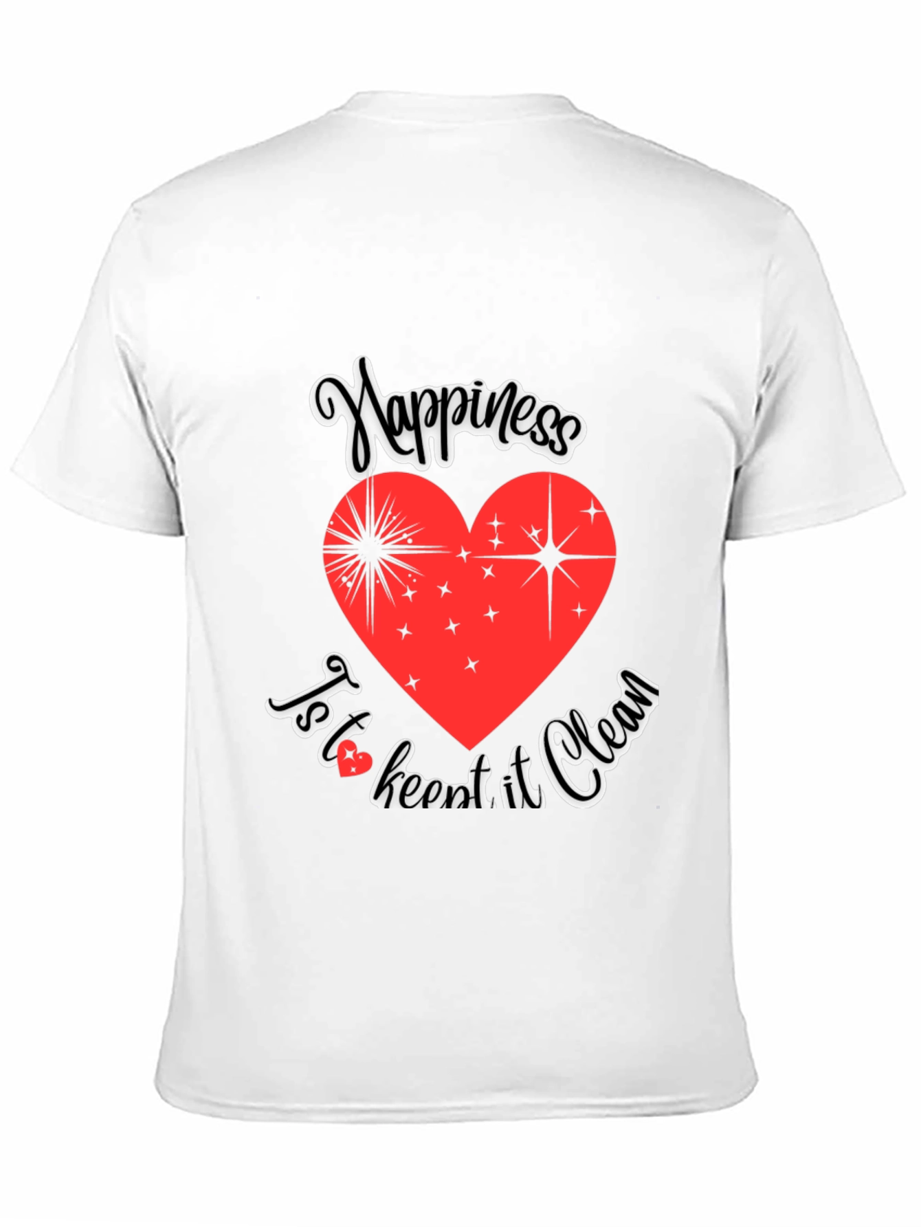 Happiness Clean Heart Black Graphic Tee