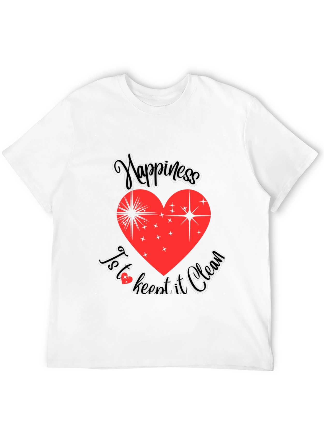 Happiness Clean Heart Black Graphic Tee