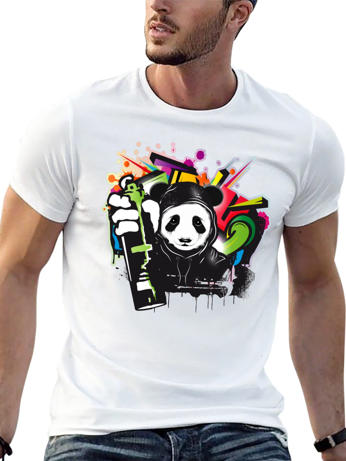 Graffiti Panda Black T-Shirt