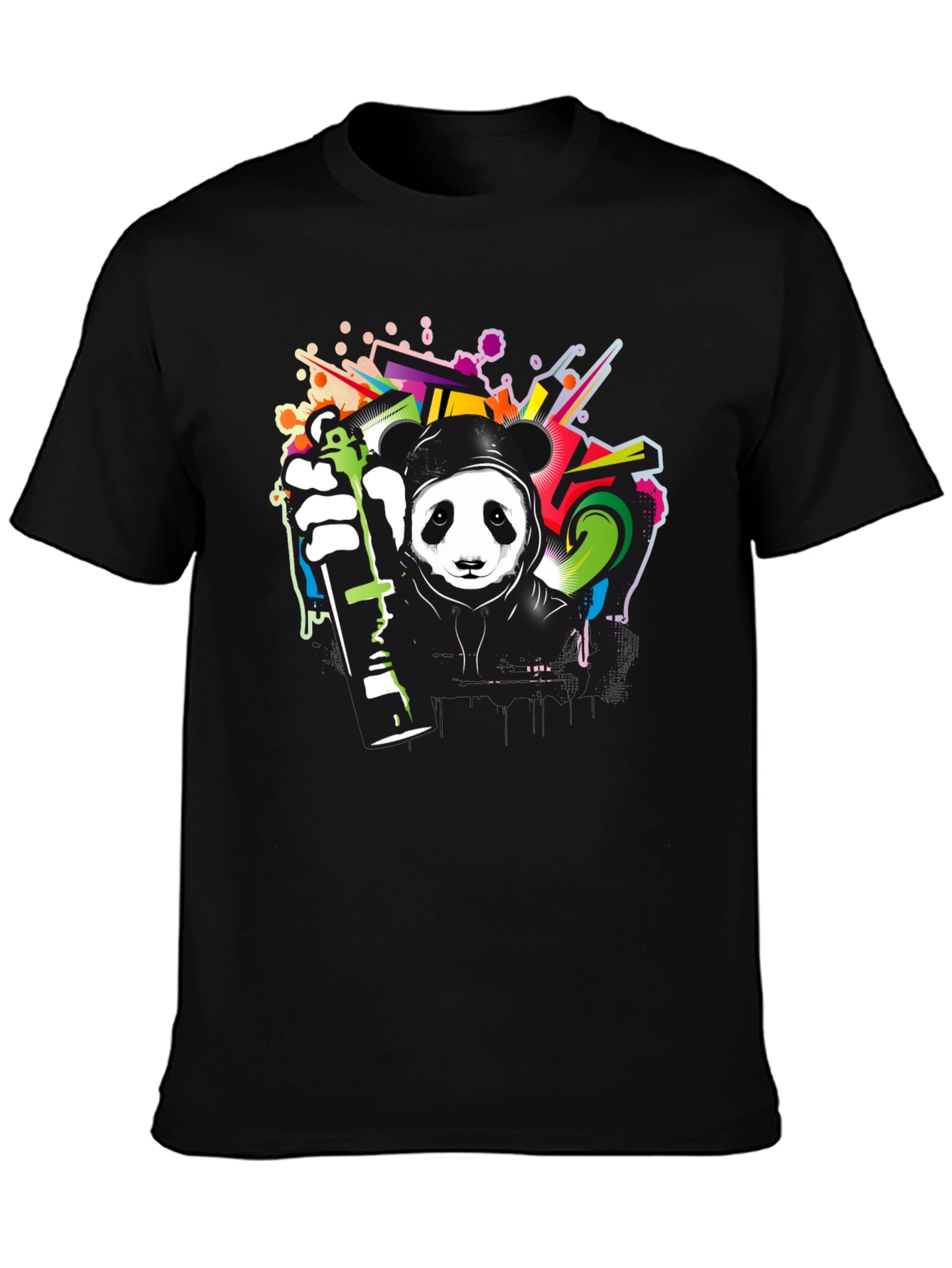 Graffiti Panda Black T-Shirt