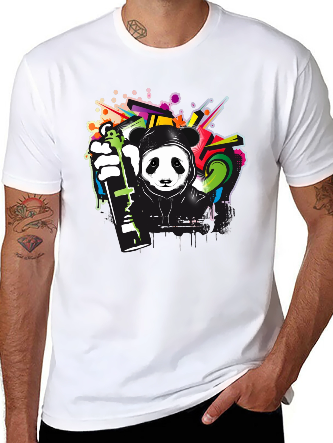 Graffiti Panda Black T-Shirt