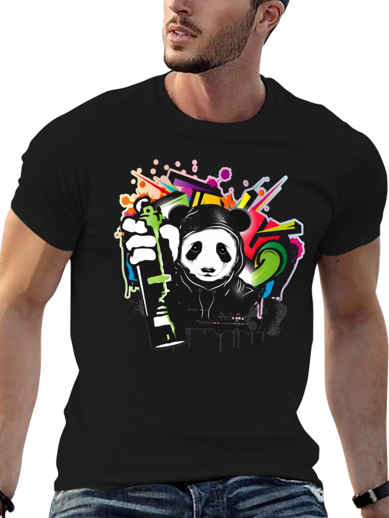Graffiti Panda Black T-Shirt