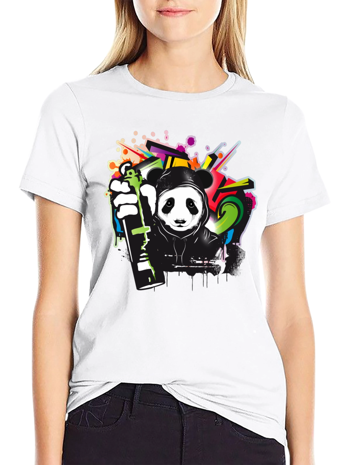 Graffiti Panda Black T-Shirt