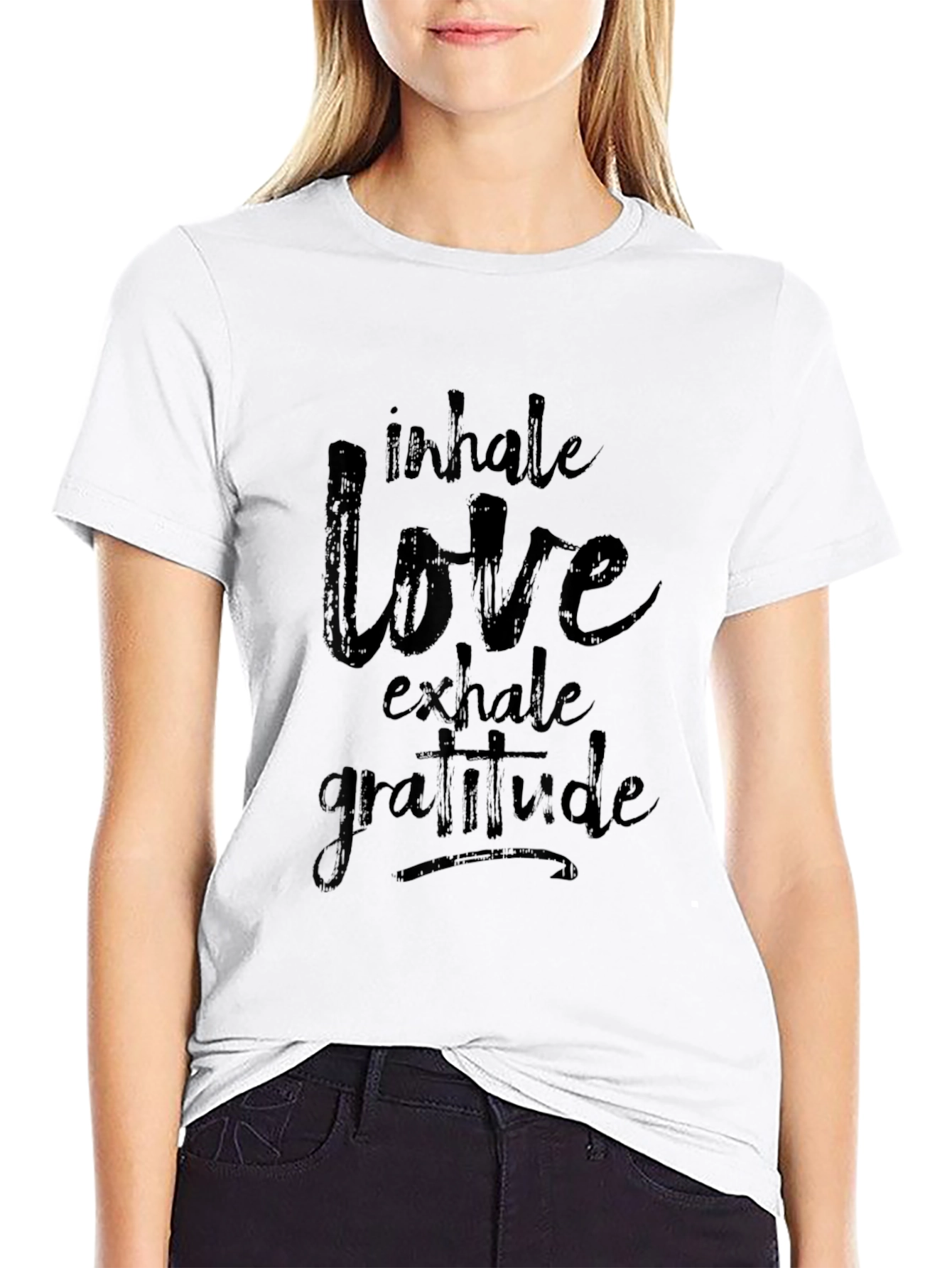 Inhale Love Graphic Black T-Shirt