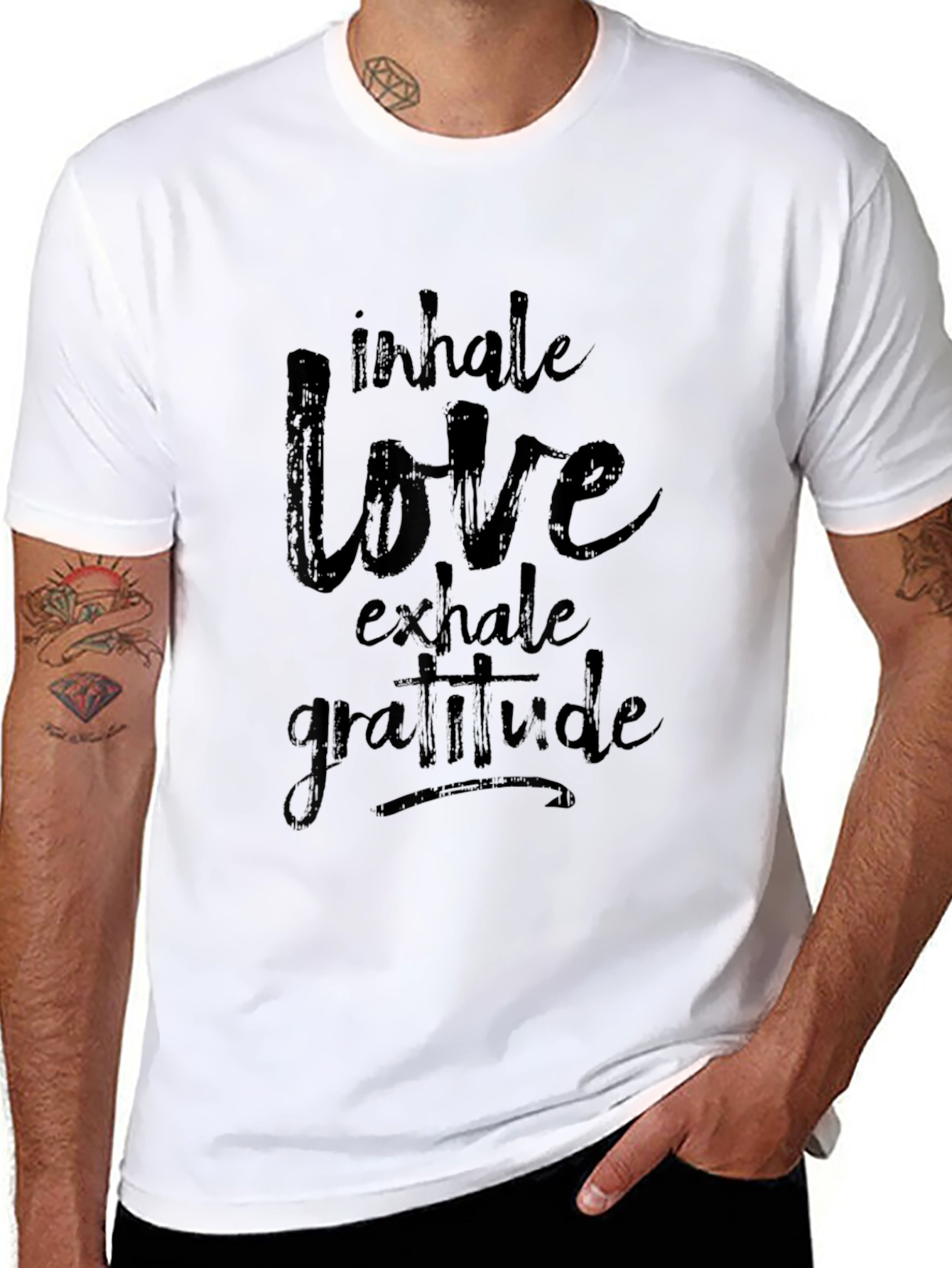 Inhale Love Graphic Black T-Shirt