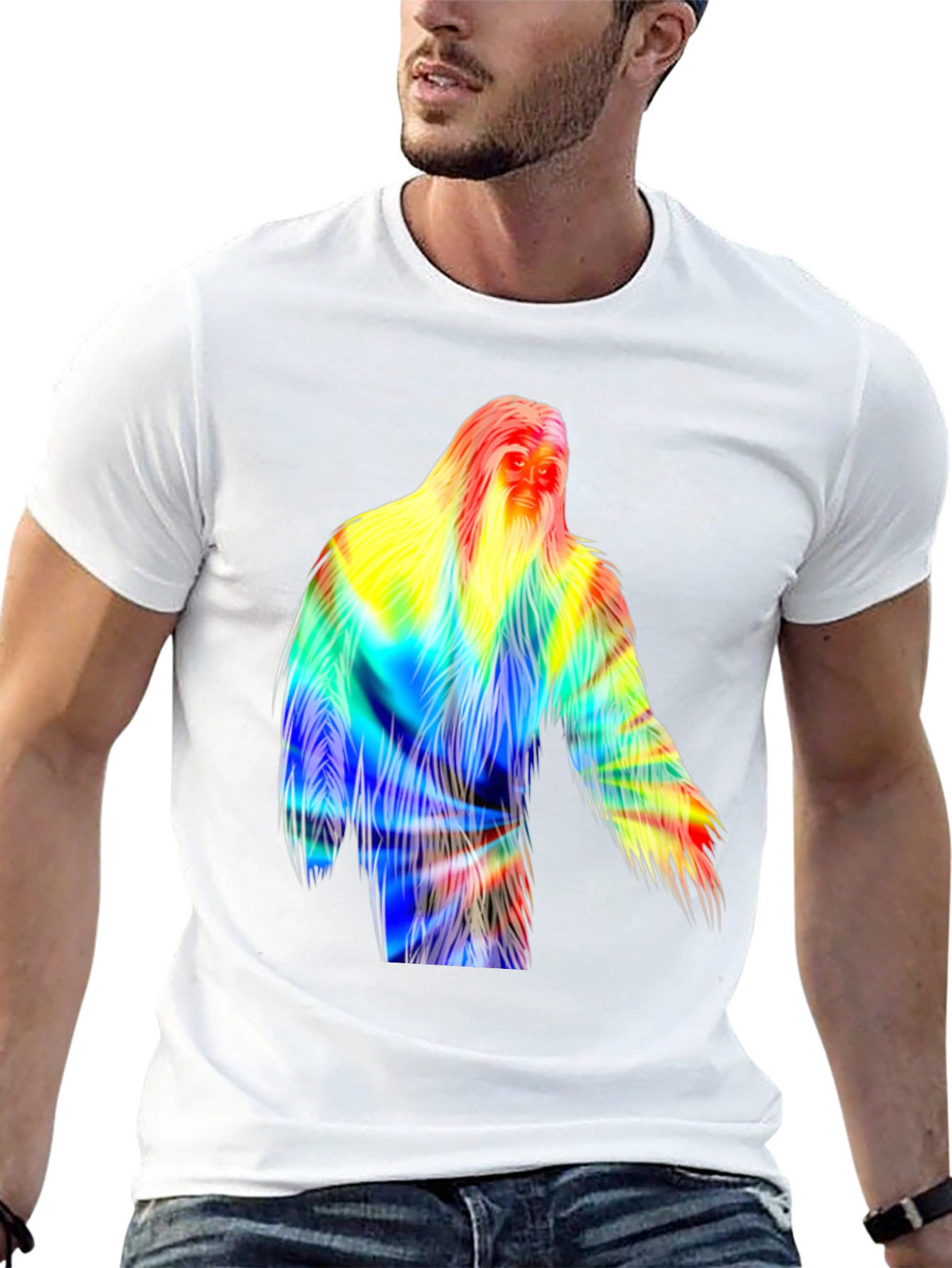 Colorful Bigfoot Graphic T-Shirt