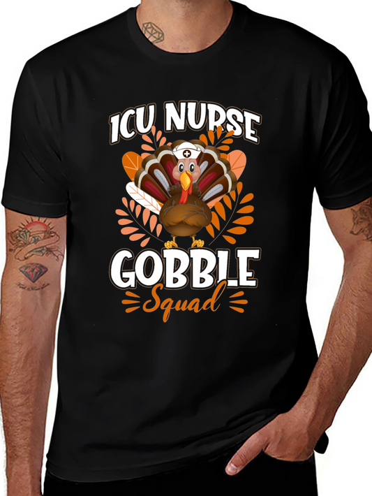 ICU Nurse Gobble Squad Thanksgiving T-Shirt