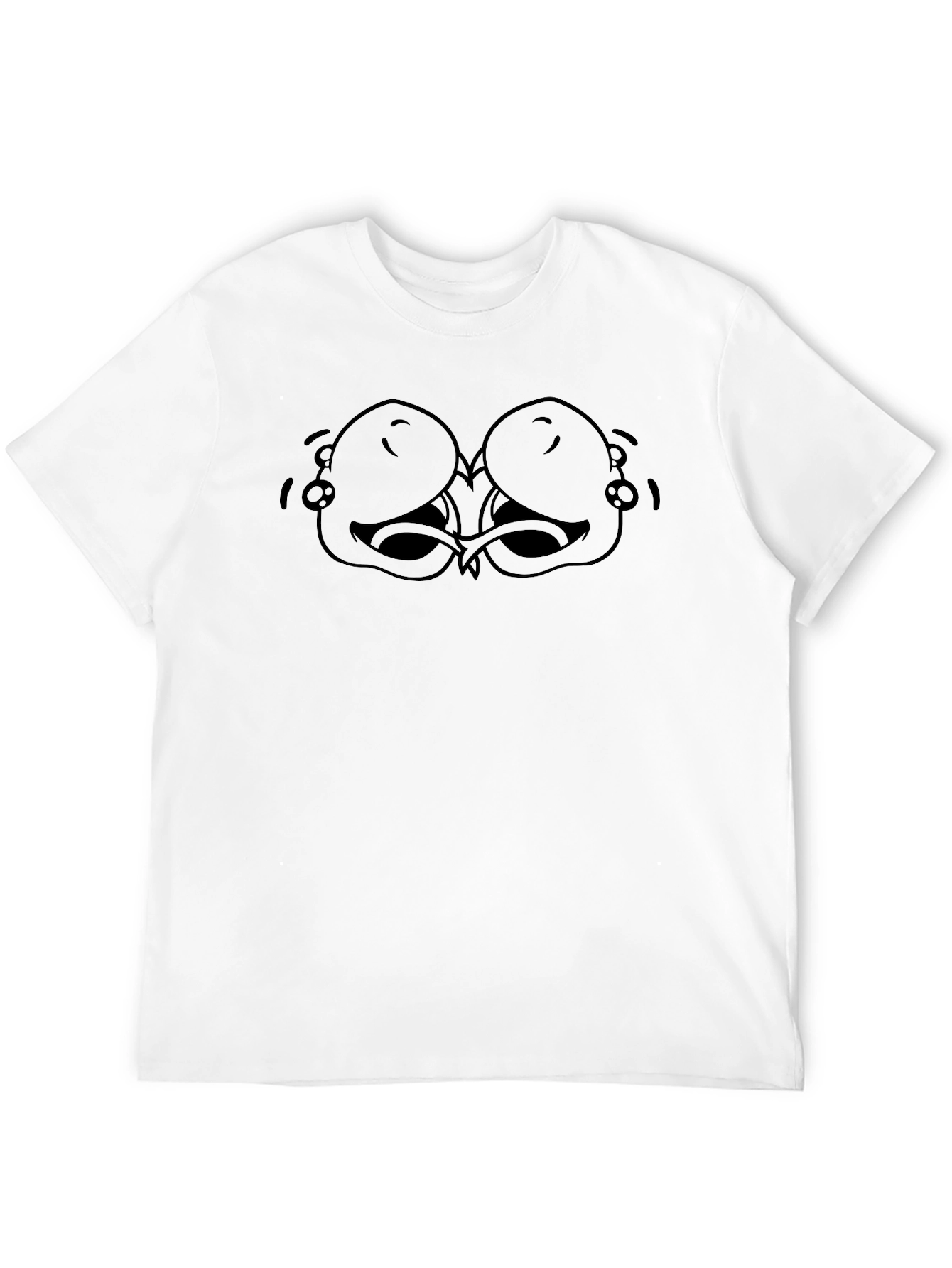 Funny Cartoon Eye Black T-Shirt