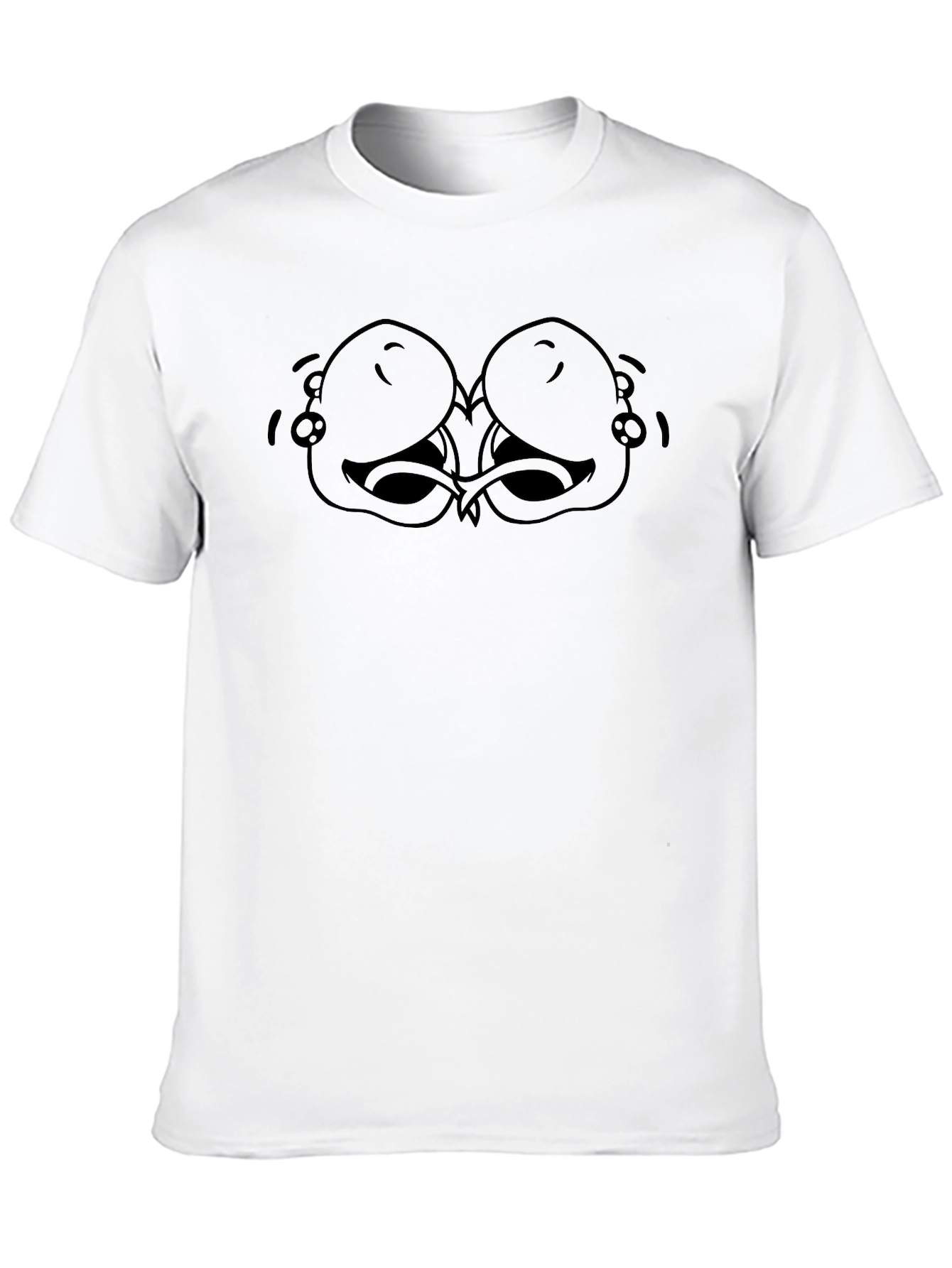 Funny Cartoon Eye Black T-Shirt