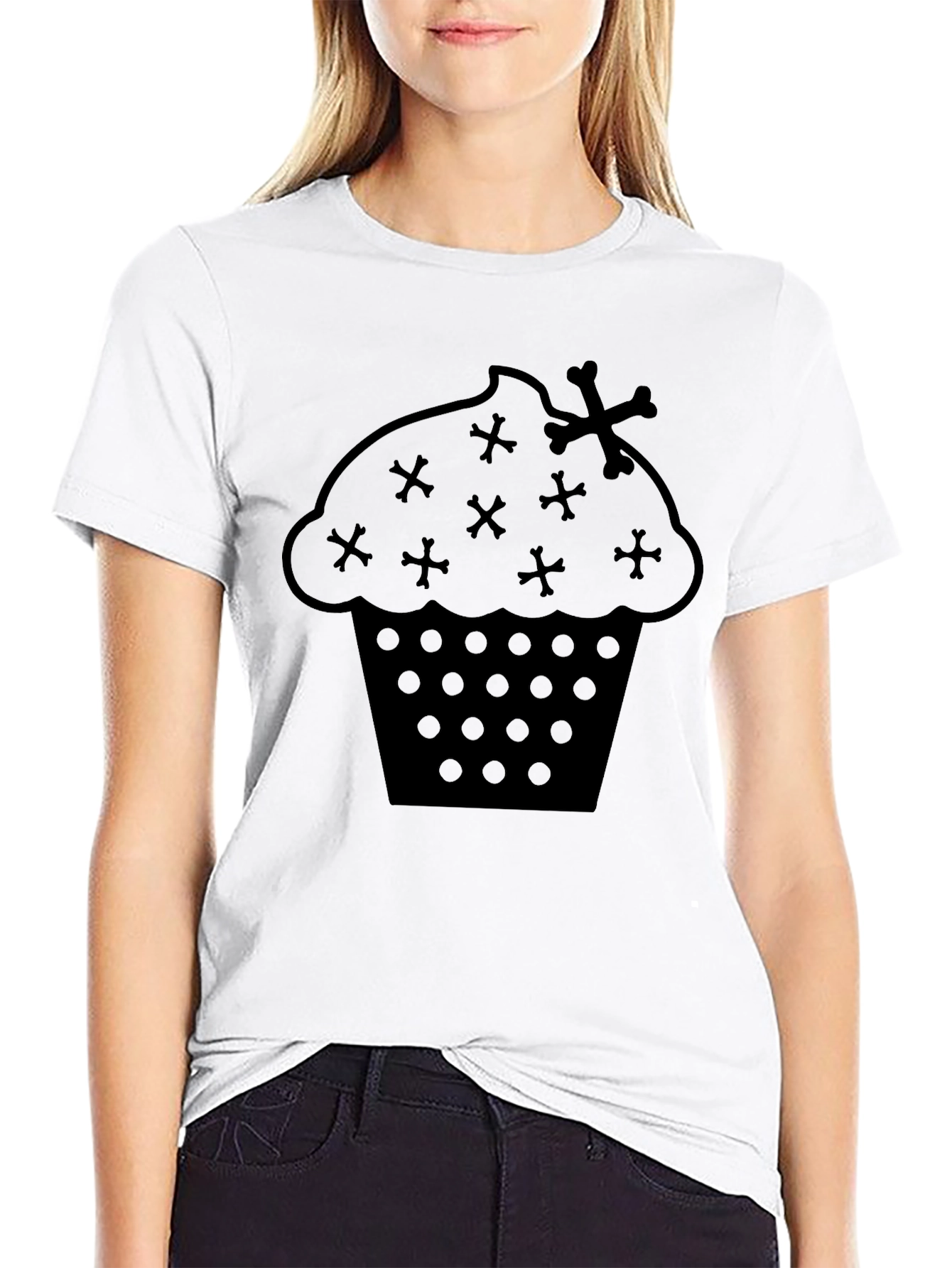Gothic Cupcake T-Shirt - Edgy Dessert Fashion