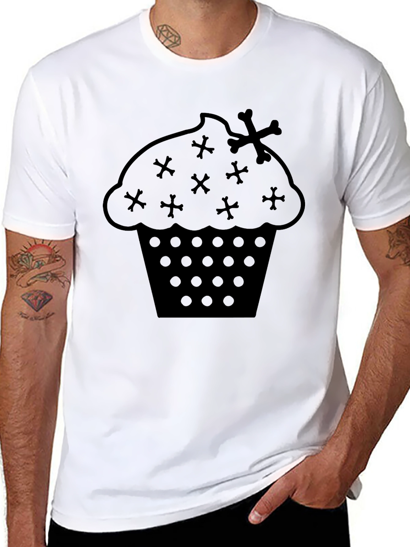 Gothic Cupcake T-Shirt - Edgy Dessert Fashion