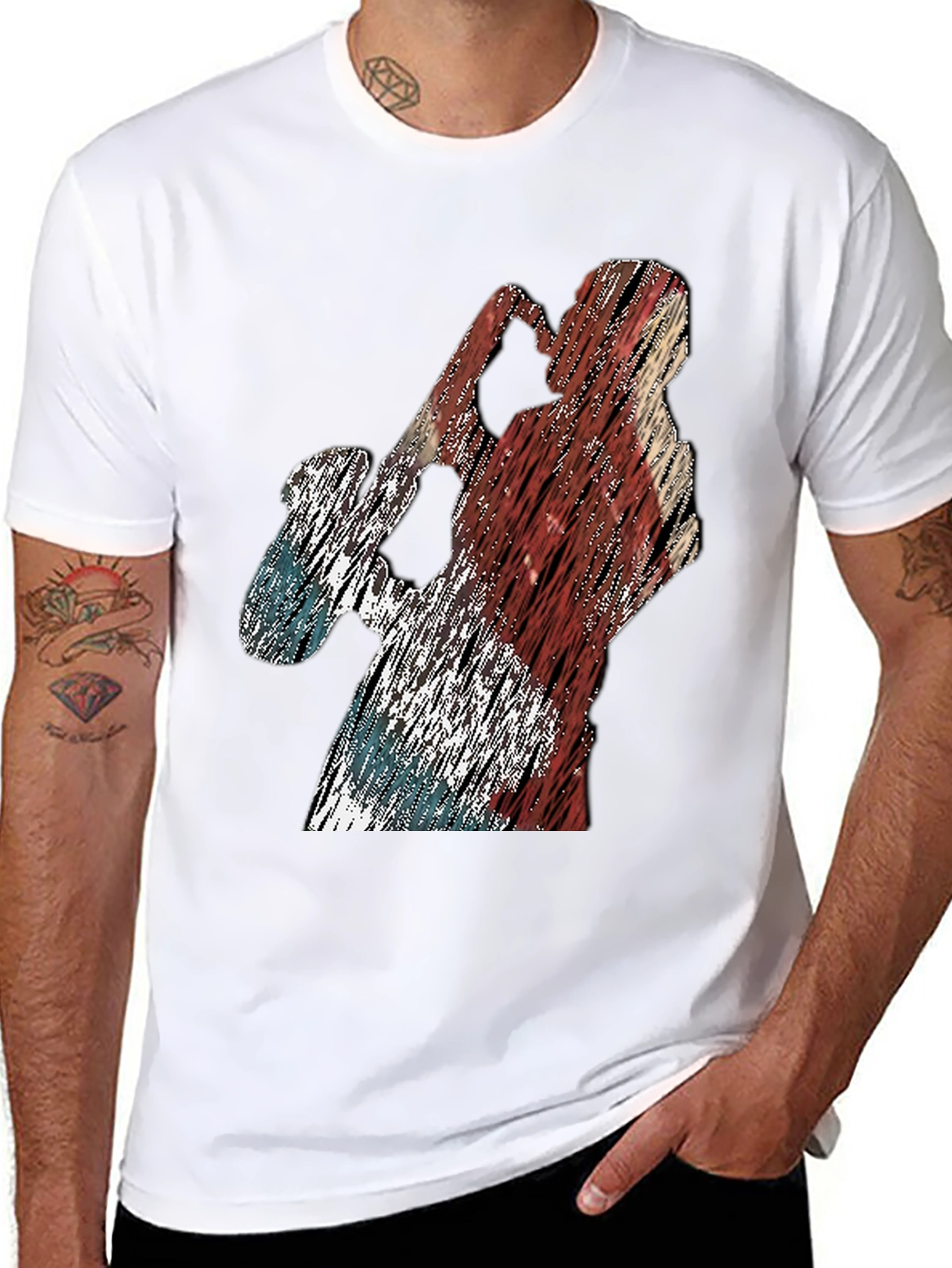 Distressed Baseball Player Graphic Tee