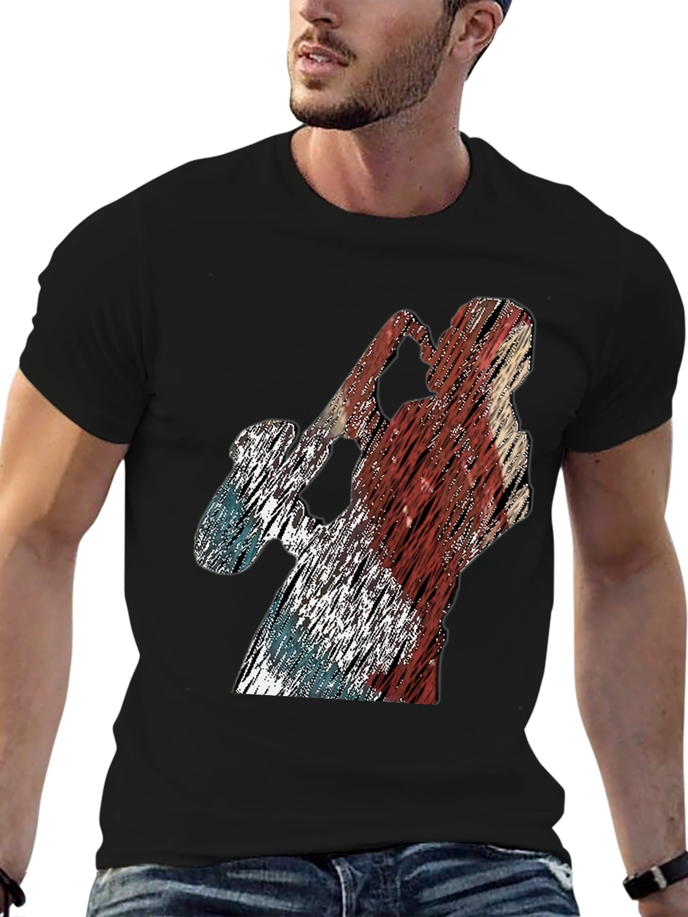 Distressed Baseball Player Graphic Tee