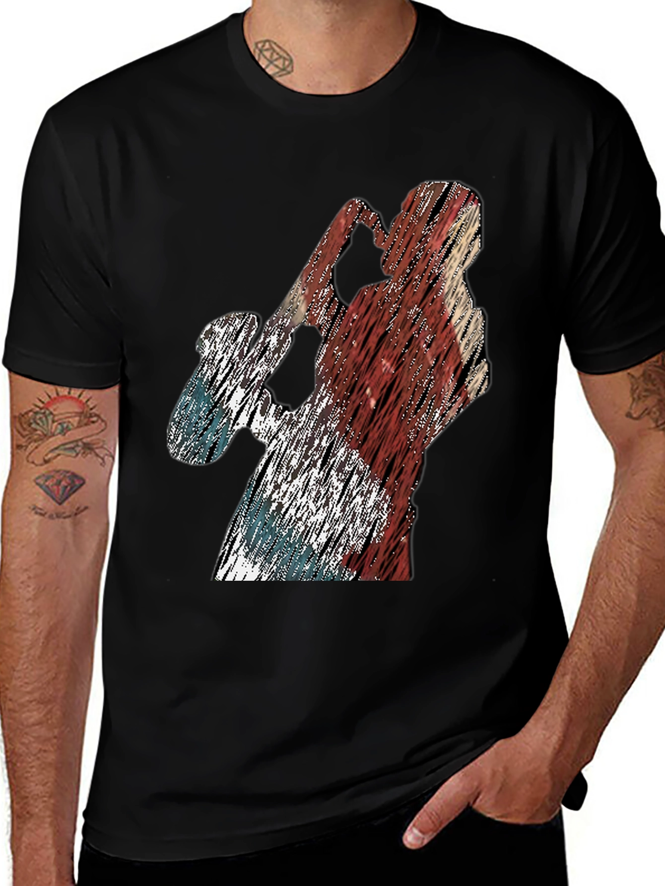 Distressed Baseball Player Graphic Tee