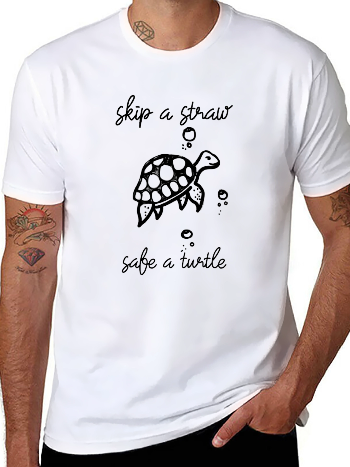 Skip A Straw Save A Turtle Graphic Tee