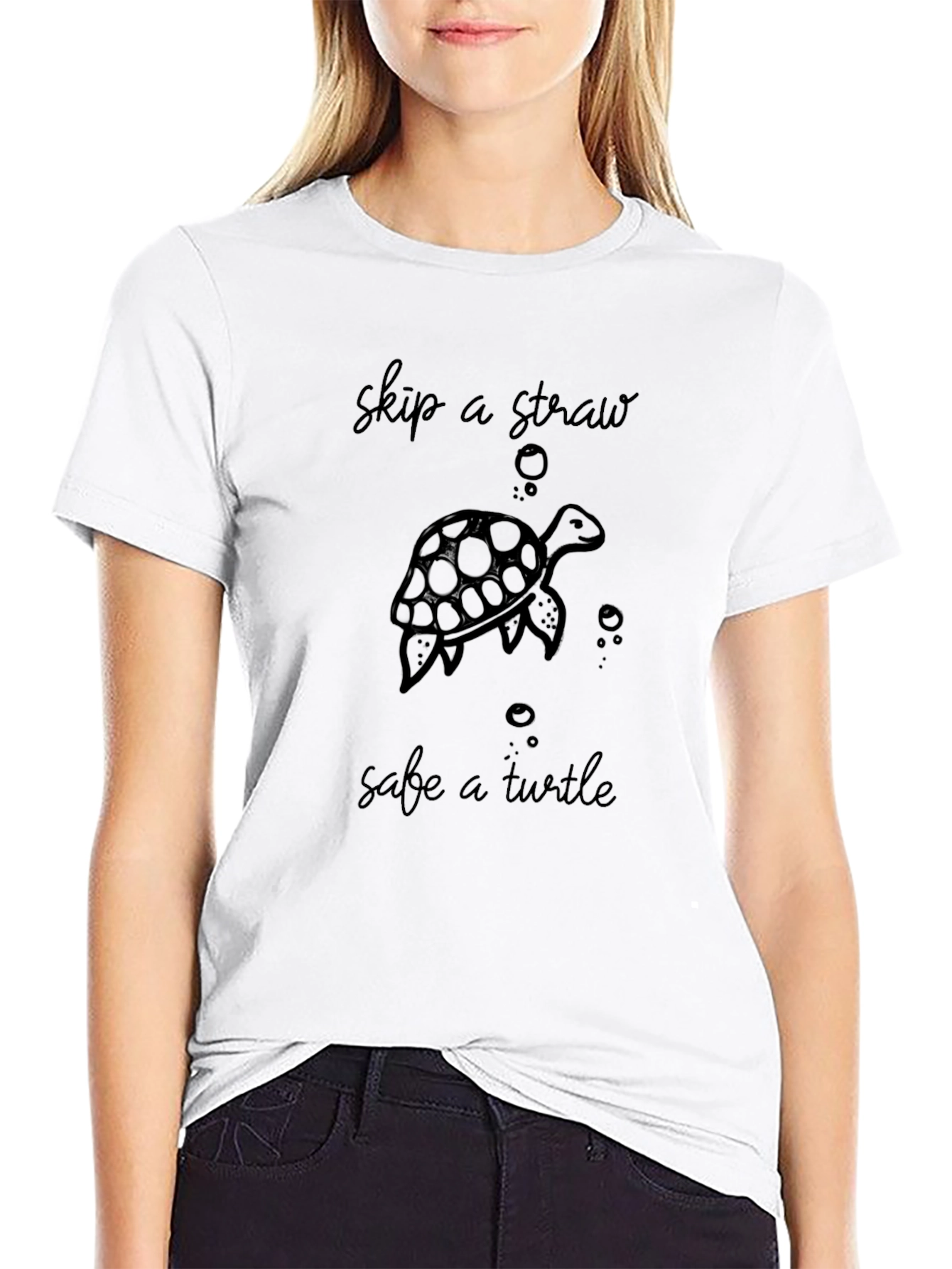 Skip A Straw Save A Turtle Graphic Tee