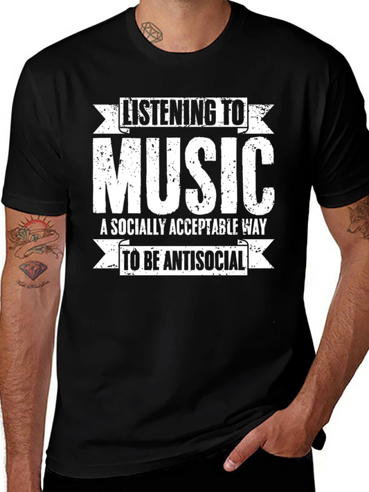 Listening to Music Antisocial Tee
