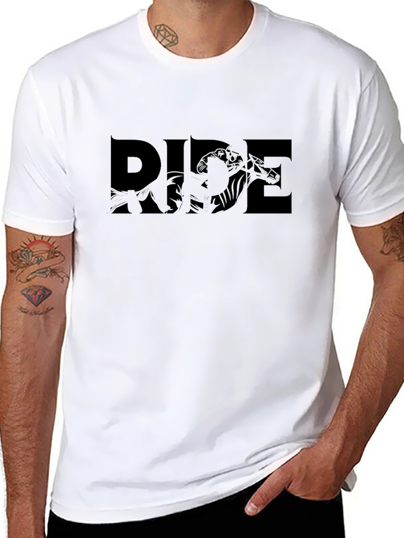 Ride Graphic Tee - Black Cotton Casual T-Shirt