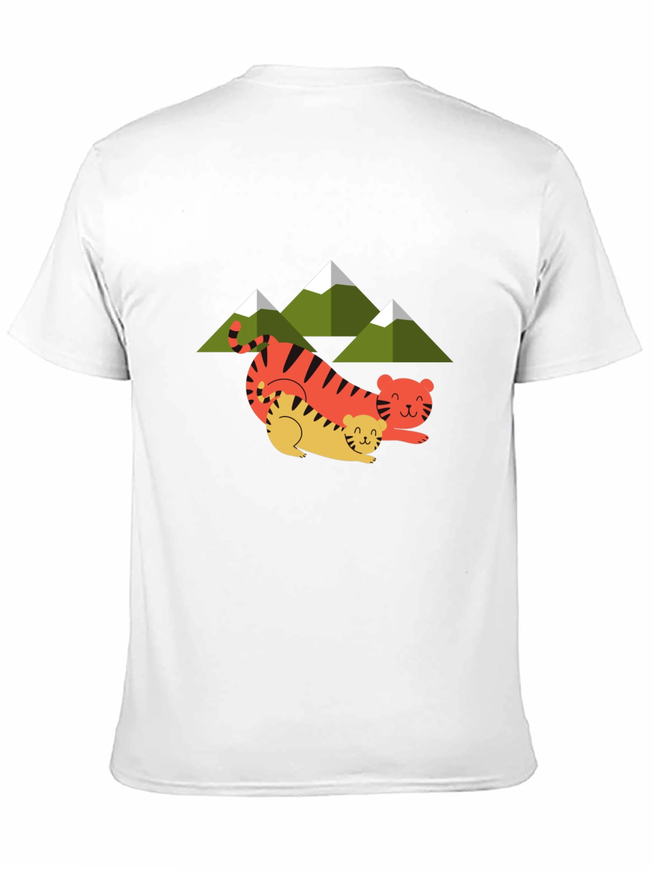Cute Tiger Family Graphic Tee - Unisex Black T-Shirt
