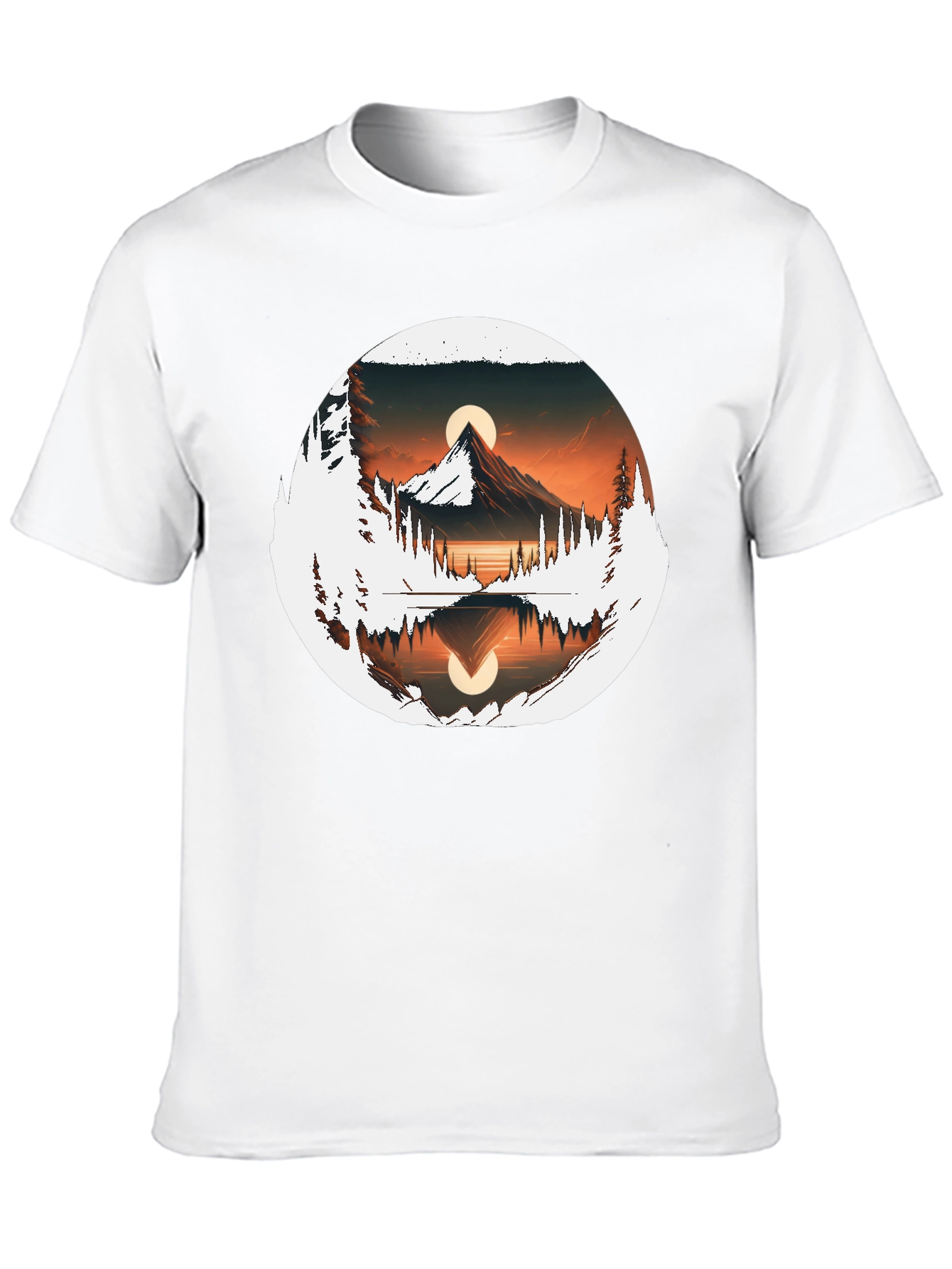 Nature Reflection Graphic Tee - Stylish Black T-Shirt