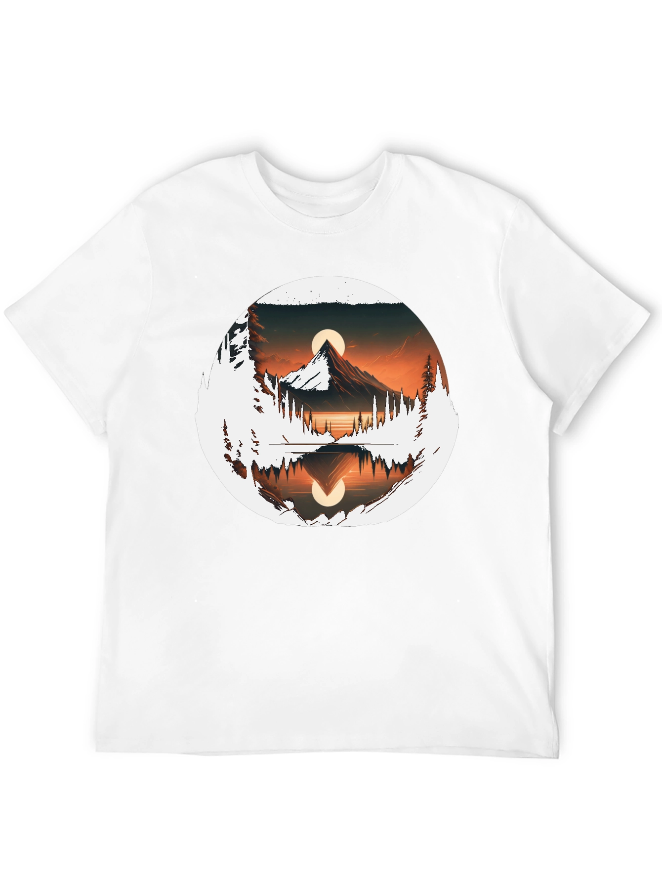 Nature Reflection Graphic Tee - Stylish Black T-Shirt