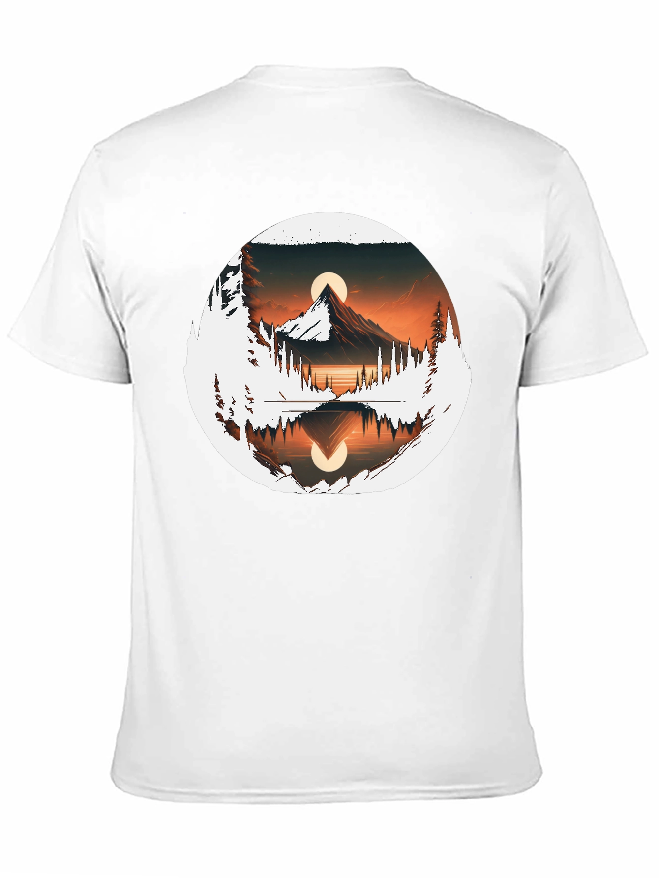Nature Reflection Graphic Tee - Stylish Black T-Shirt