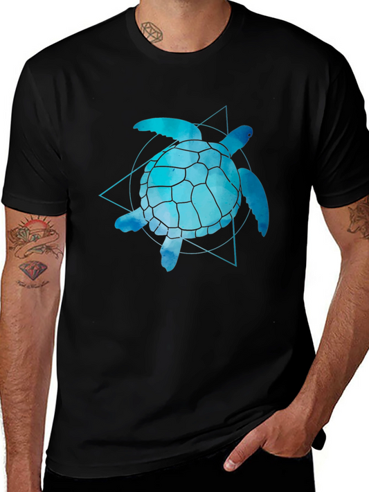 Geometric Sea Turtle Graphic Tee