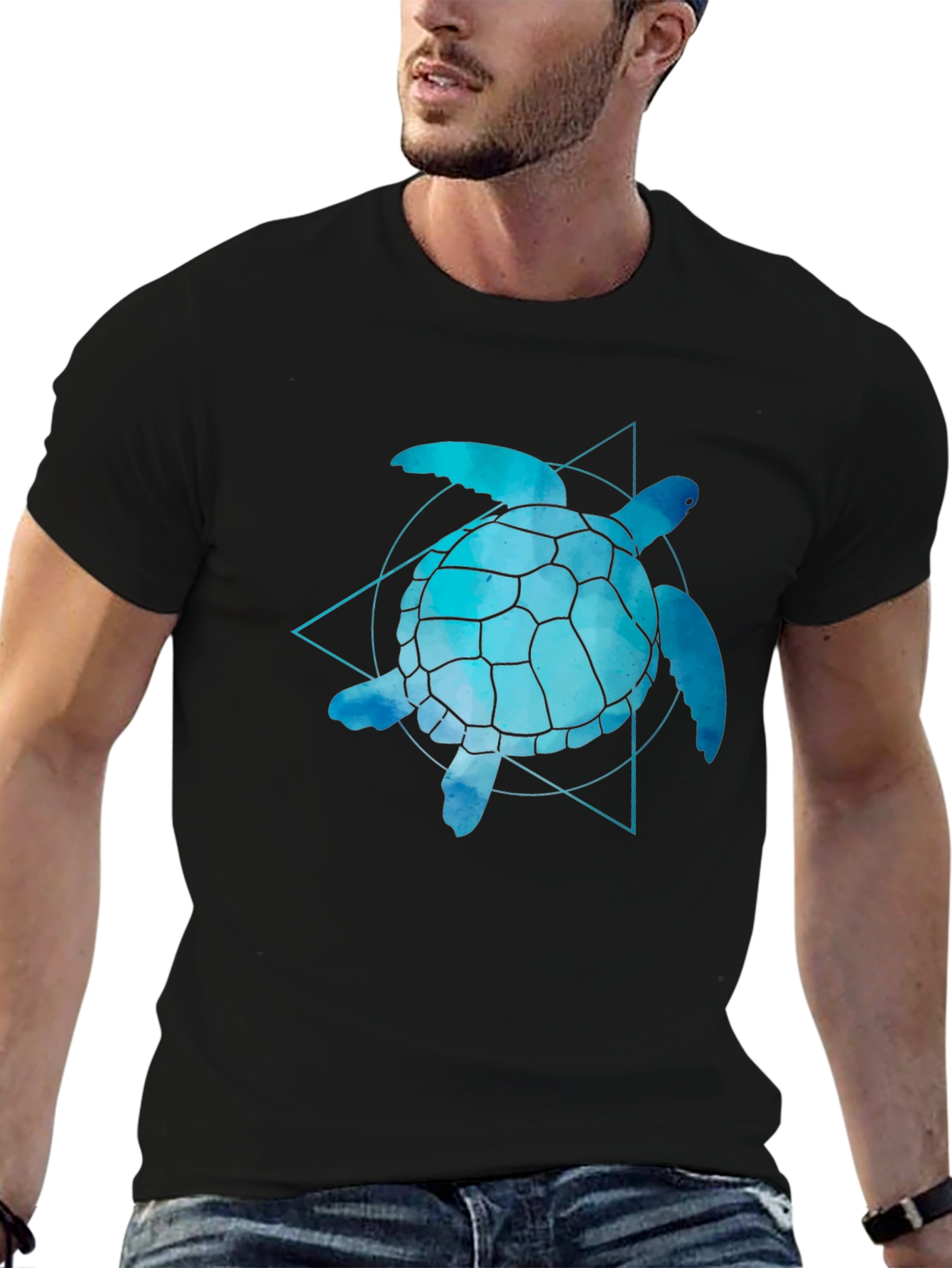 Geometric Sea Turtle Graphic Tee