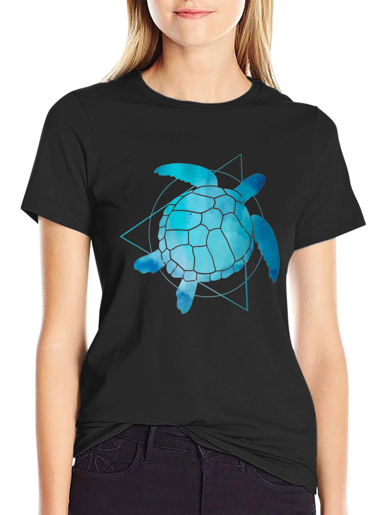 Geometric Sea Turtle Graphic Tee