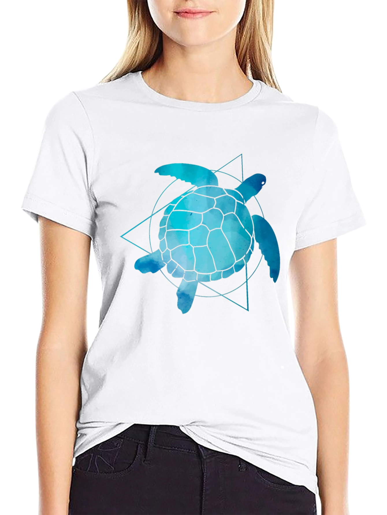 Geometric Sea Turtle Graphic Tee