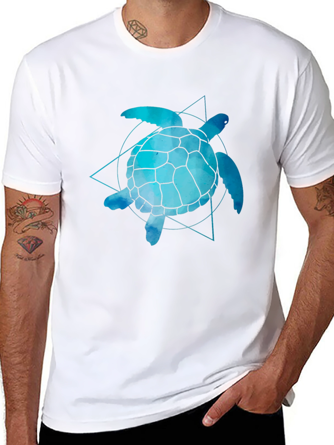 Geometric Sea Turtle Graphic Tee