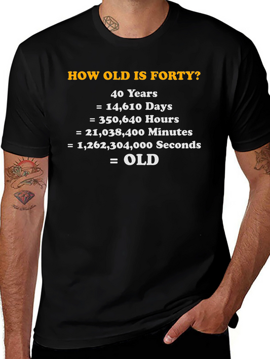 Funny 40th Birthday How Old is Forty? Graphic T-Shirt