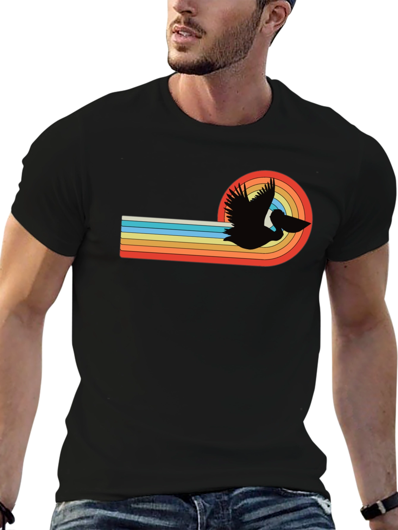 Retro Pelican Graphic Tee - Stylish Comfort