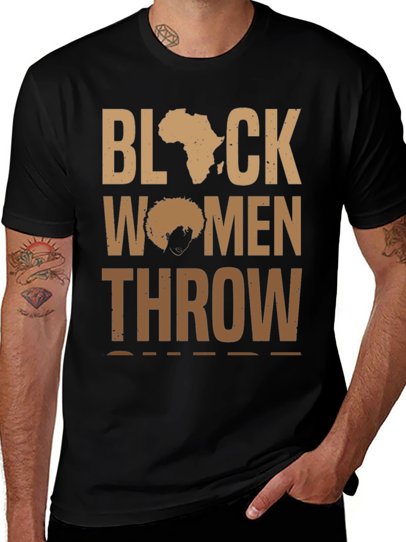 Black Women Throw Shirt - Afro Pride Tee
