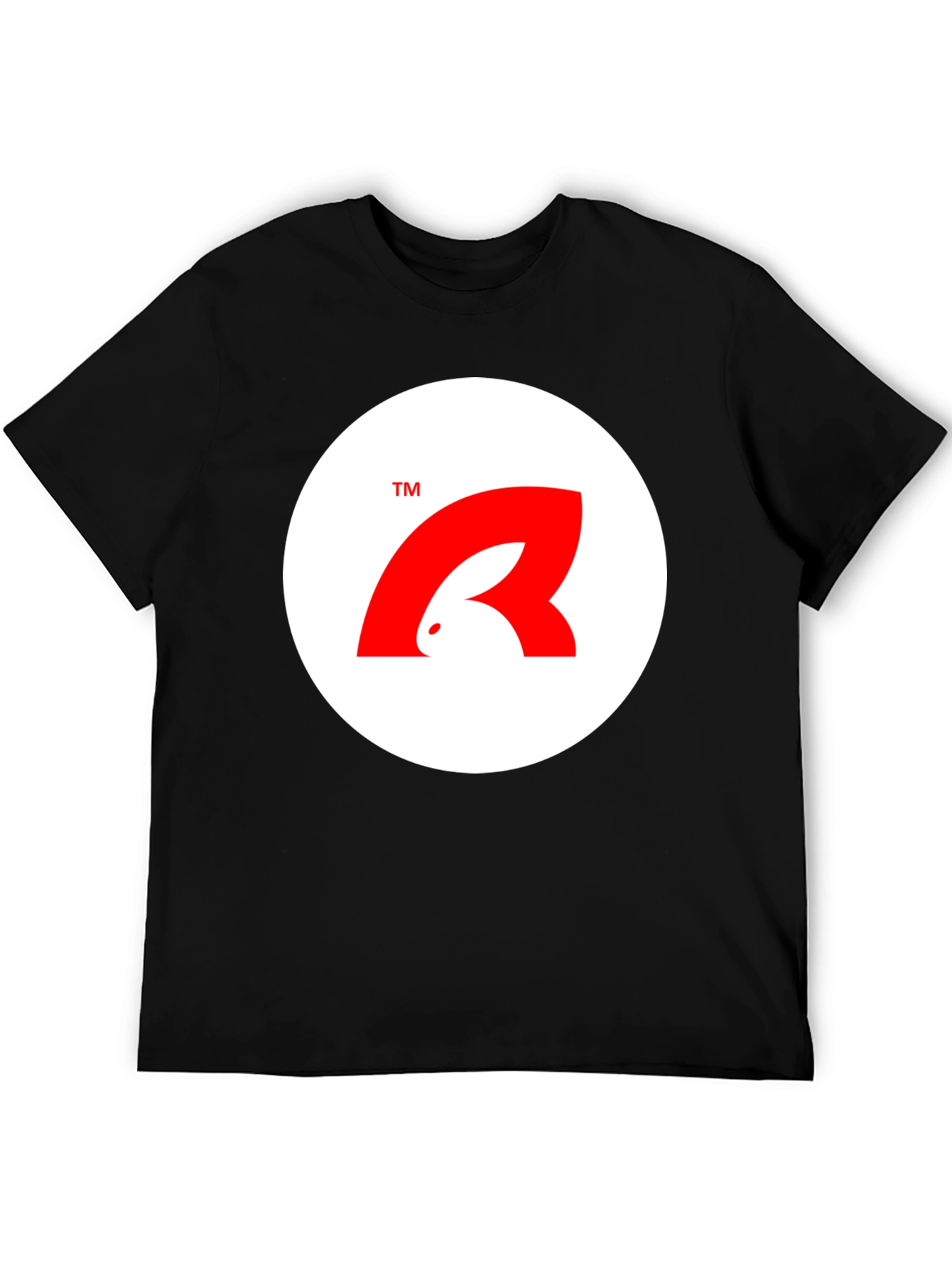 Stylish Black T-Shirt with Unique Bunny Logo