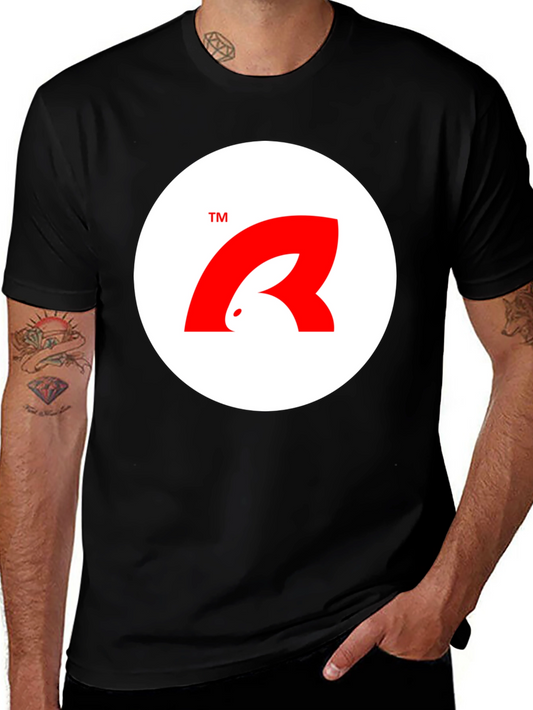 Stylish Black T-Shirt with Unique Bunny Logo