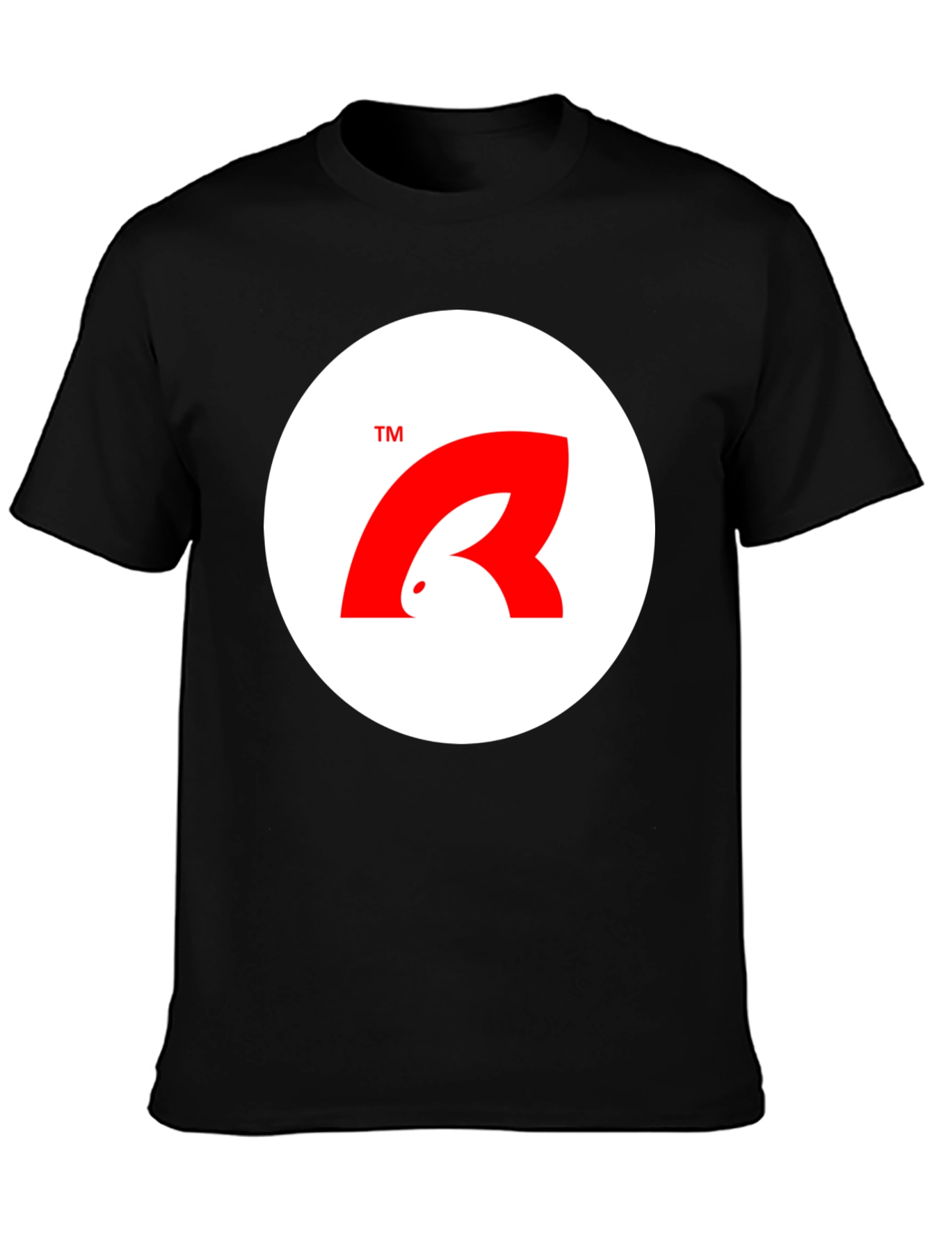 Stylish Black T-Shirt with Unique Bunny Logo