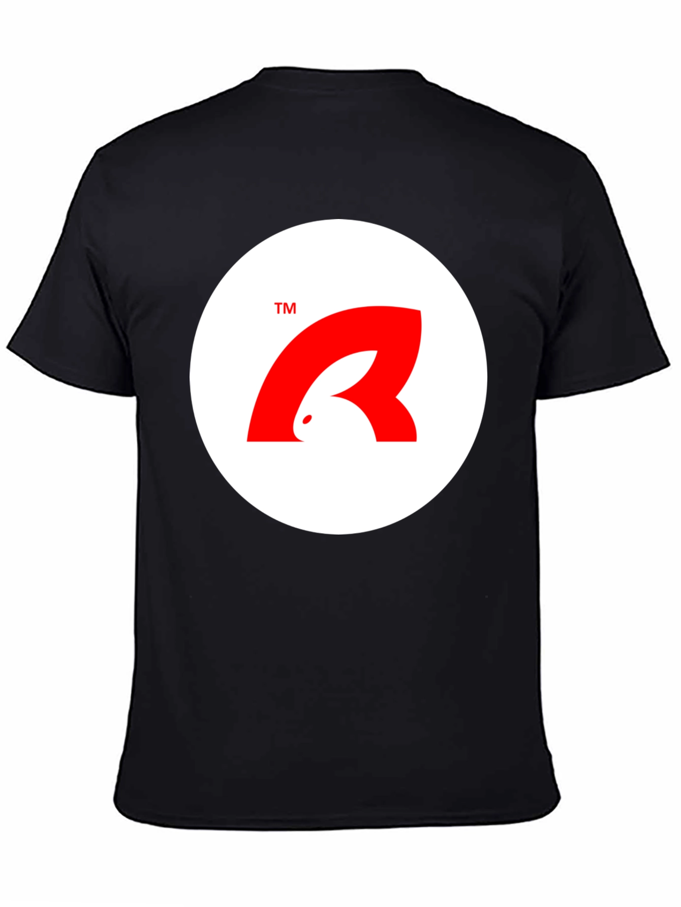 Stylish Black T-Shirt with Unique Bunny Logo