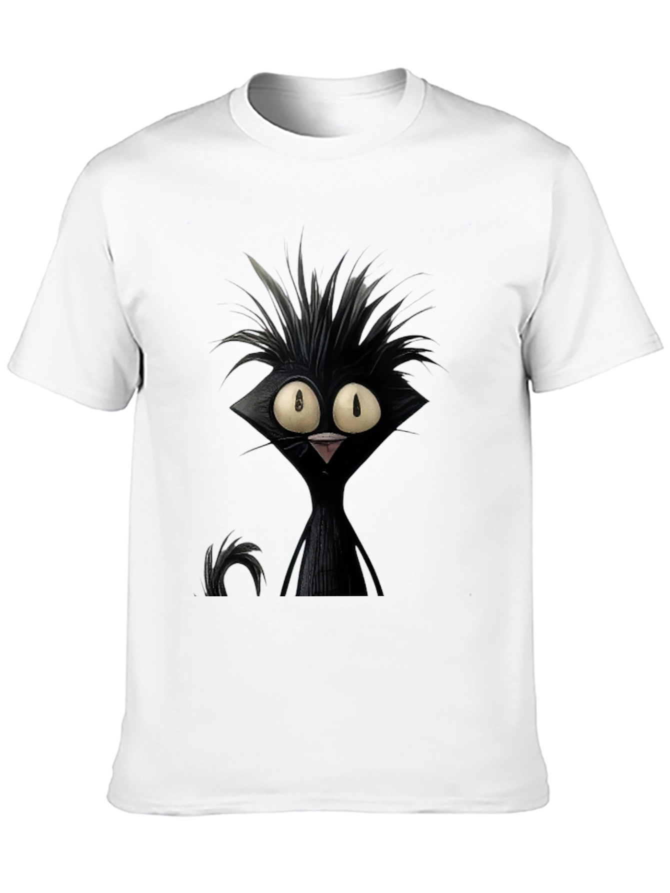 Crazy Cat Graphic Tee - Unisex Black T-Shirt
