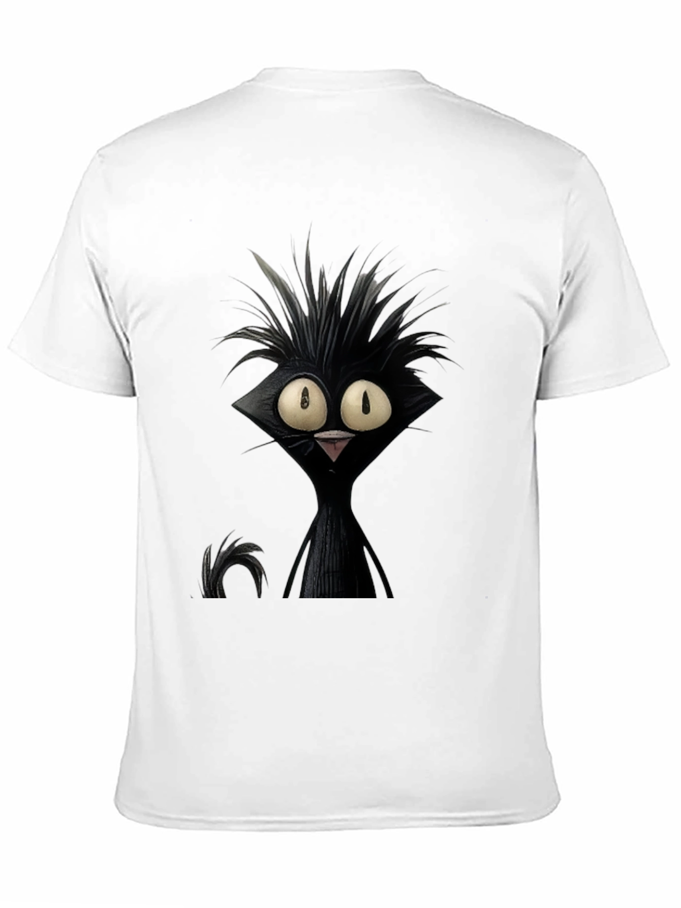 Crazy Cat Graphic Tee - Unisex Black T-Shirt