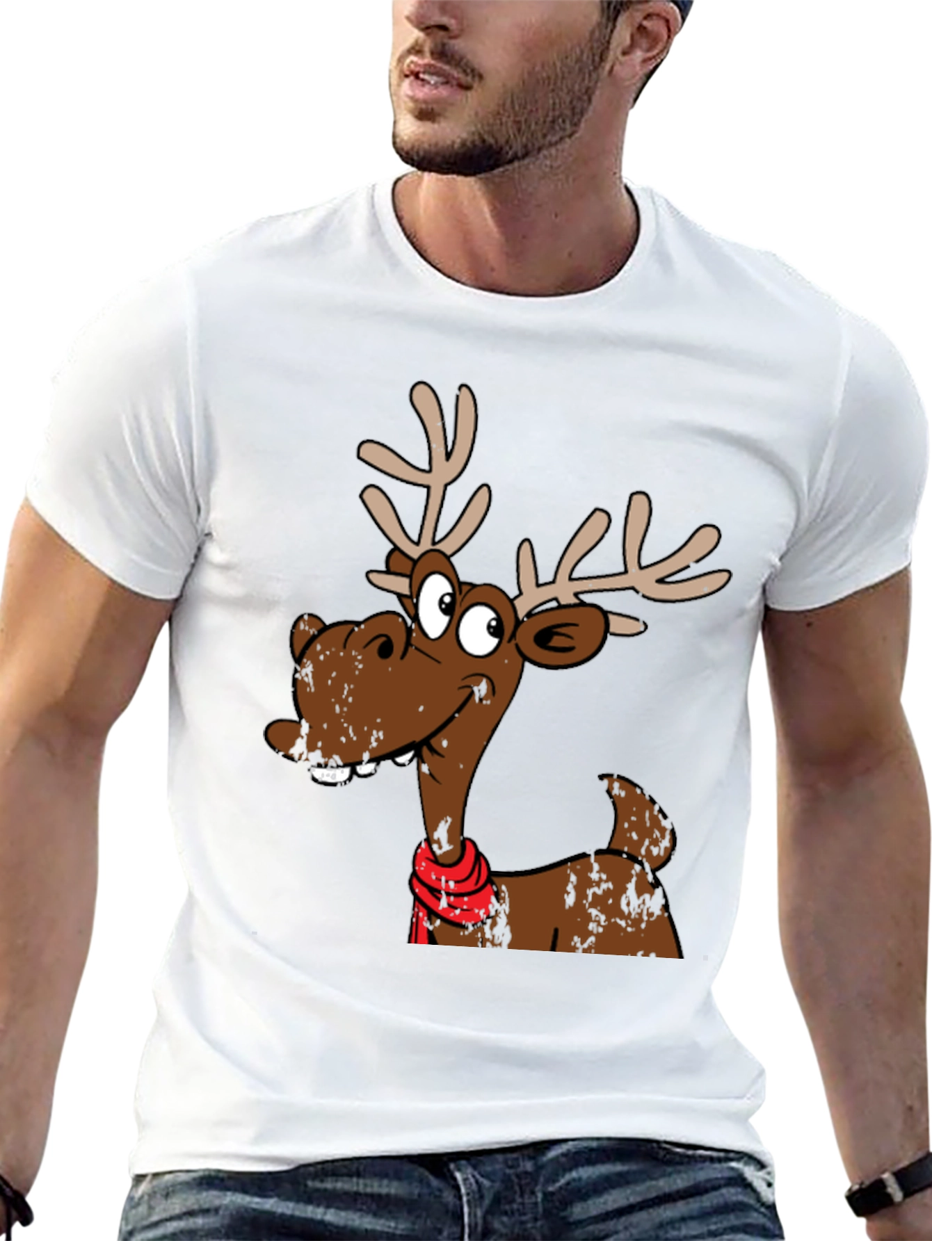 Funny Reindeer Graphic T-Shirt - Holiday Style