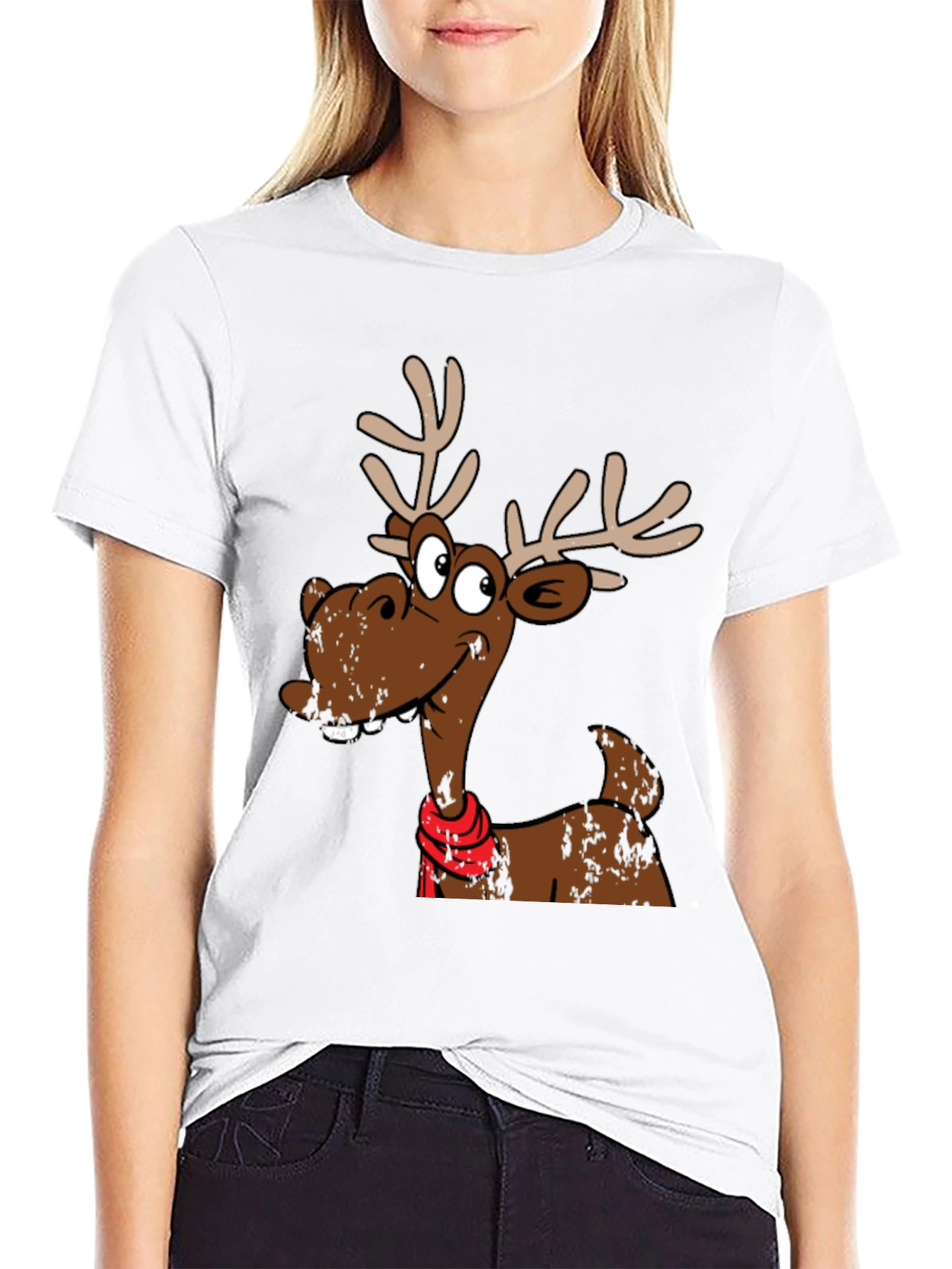 Funny Reindeer Graphic T-Shirt - Holiday Style