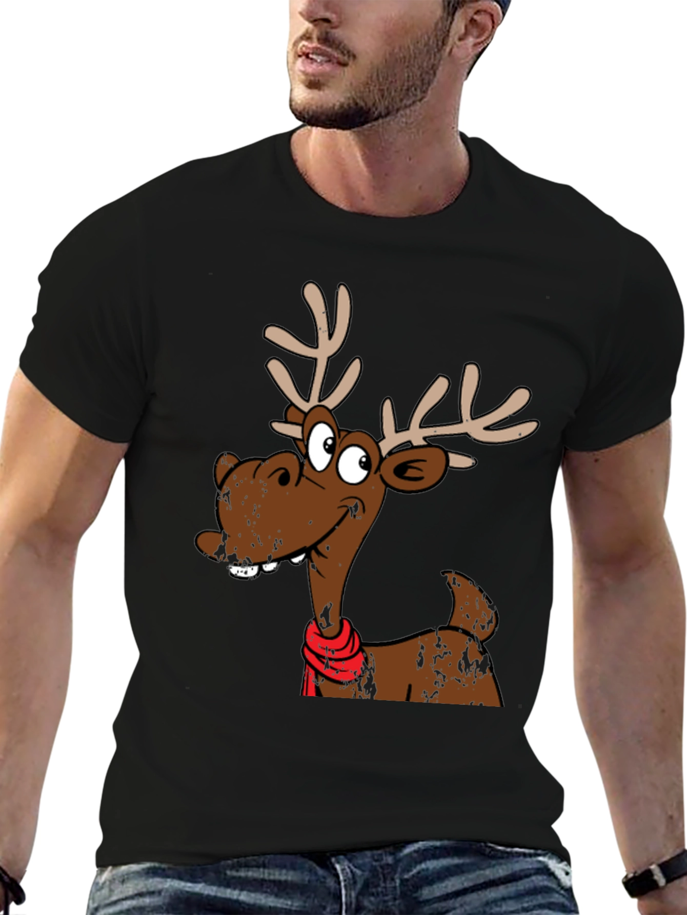 Funny Reindeer Graphic T-Shirt - Holiday Style
