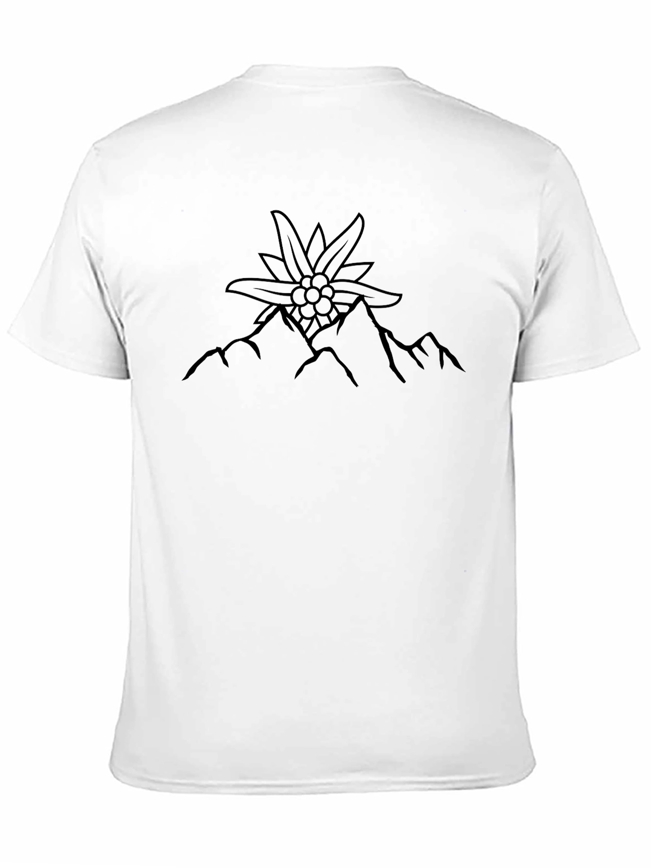Edelweiss Mountain Graphic Tee - Black Cotton T-Shirt