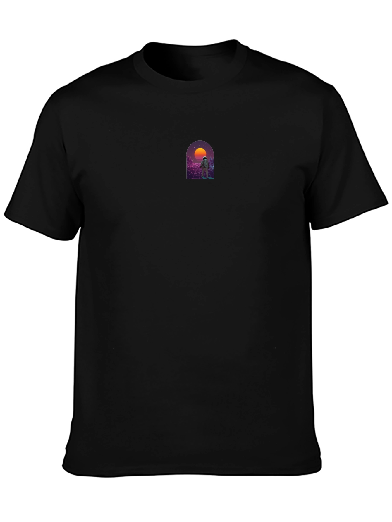 Retro Spaceman Graphic Tee - Black