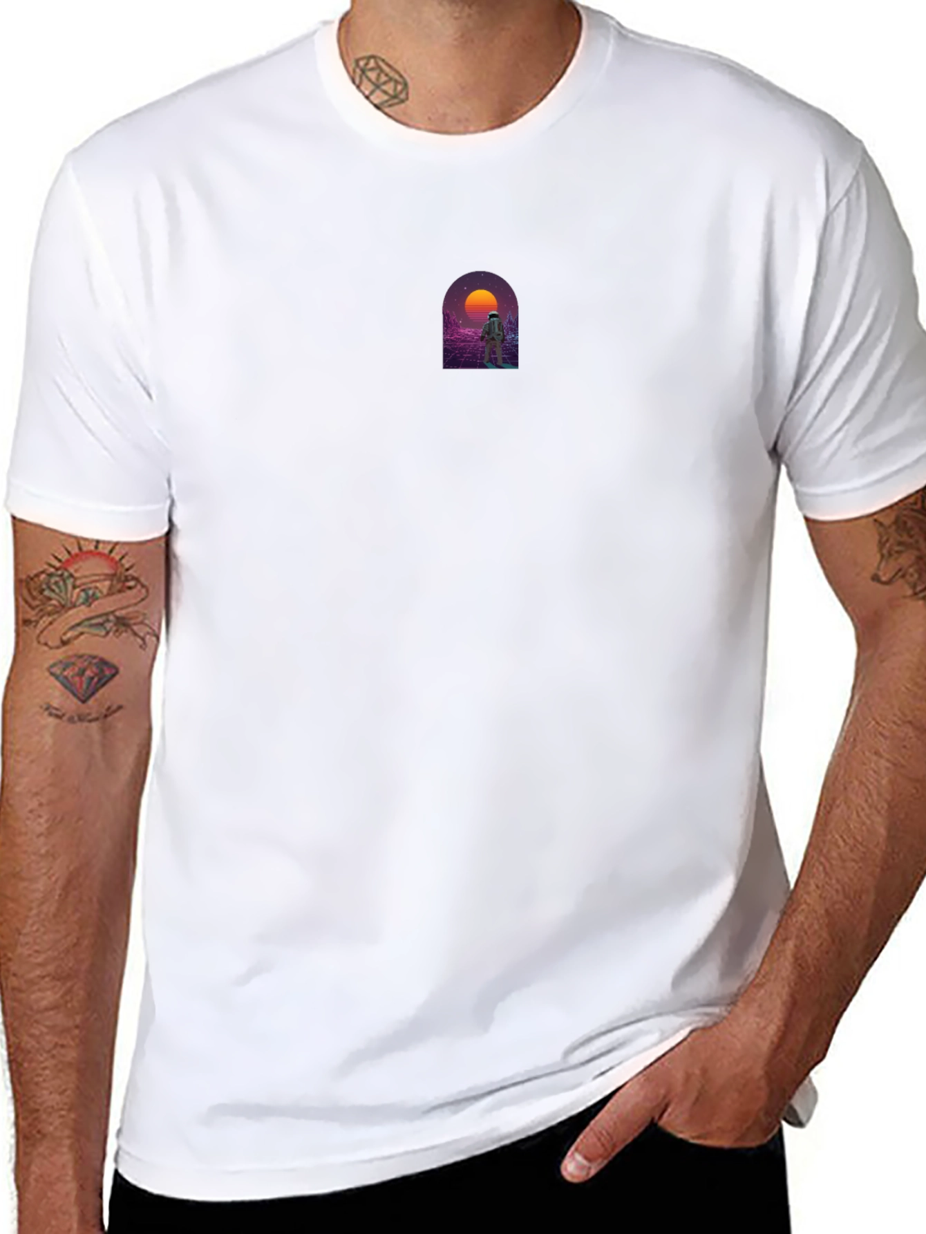 Retro Spaceman Graphic Tee - Black